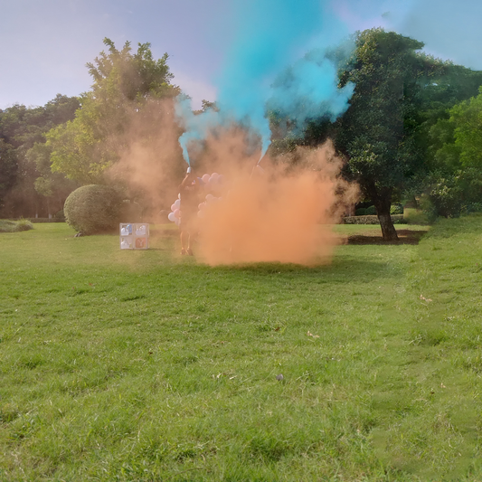 gender reveal party color spray