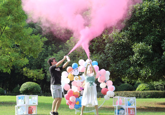 gender reveal color spray