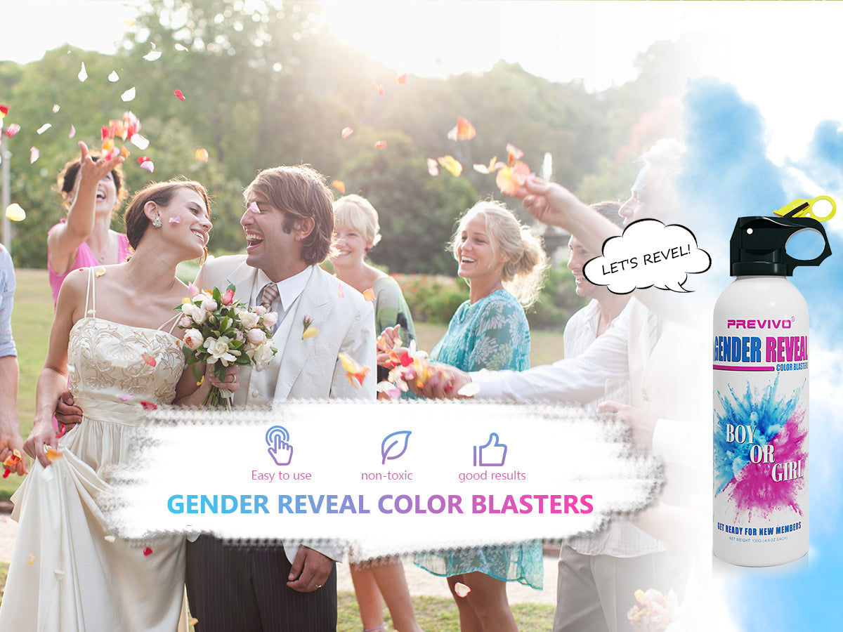 Previvo Gender Reveal color blaster Set - 2 Pcs Bule/Pink Powder