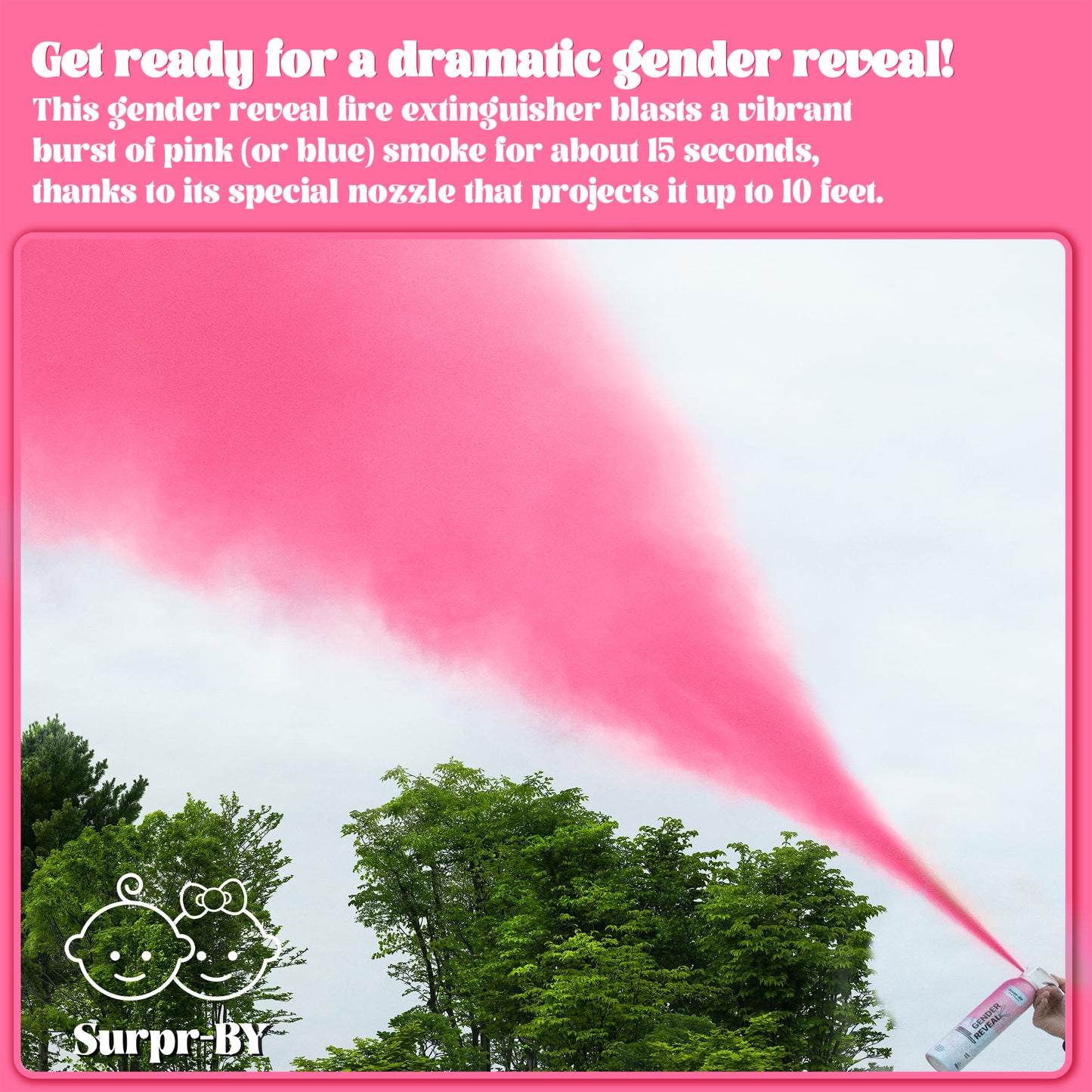 Large Gender Reveal Fire Extinguisher Set - 2/4 Pack Pink/Bule Gender Reveal Color Powder Spray - 100% Biodegradable Party Supplies- for Memorable Baby Gender Reveal Decorations & Ideas(Boy)