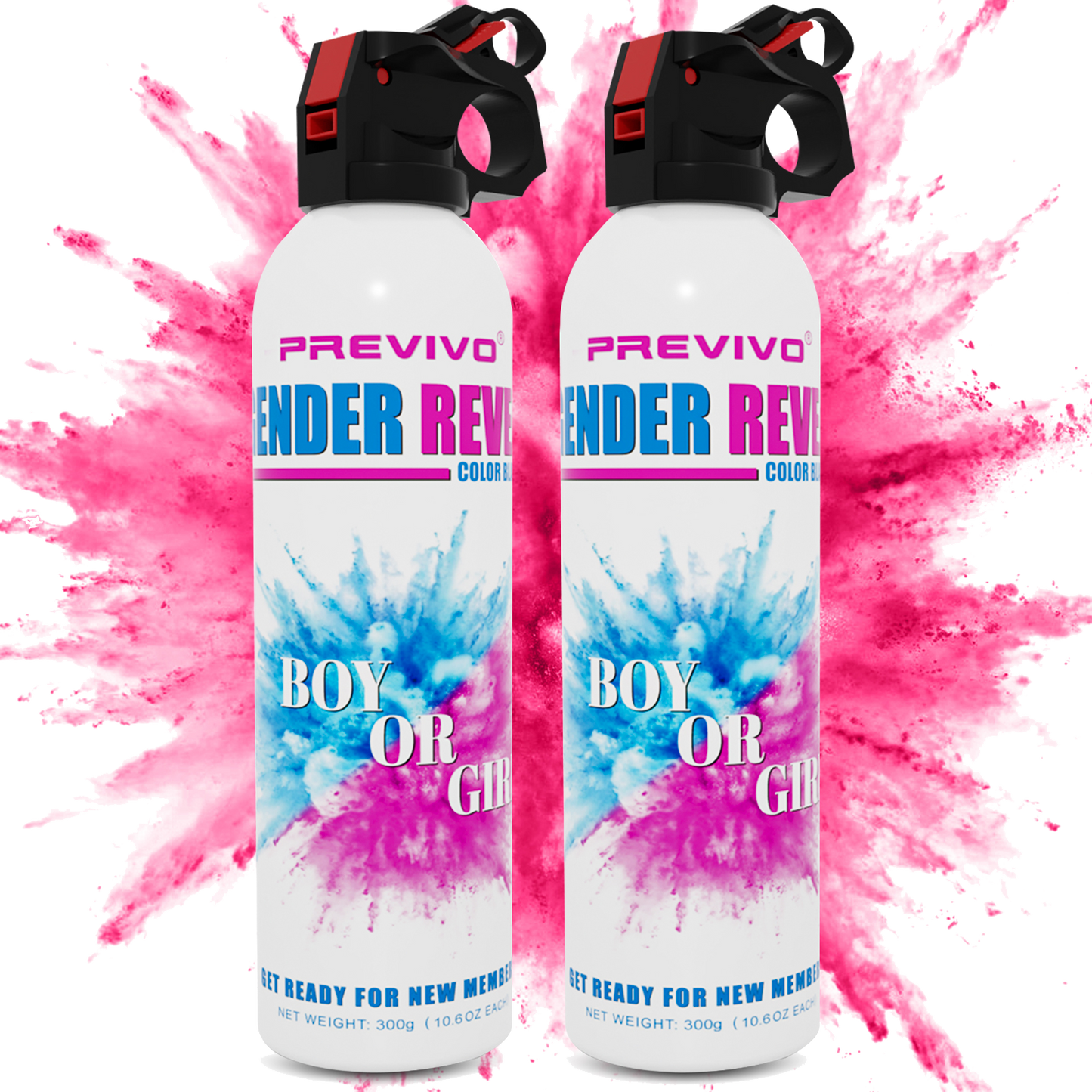 Previvo Gender Reveal Smoke Powder Extinguisher 2pcs pink smoke spray