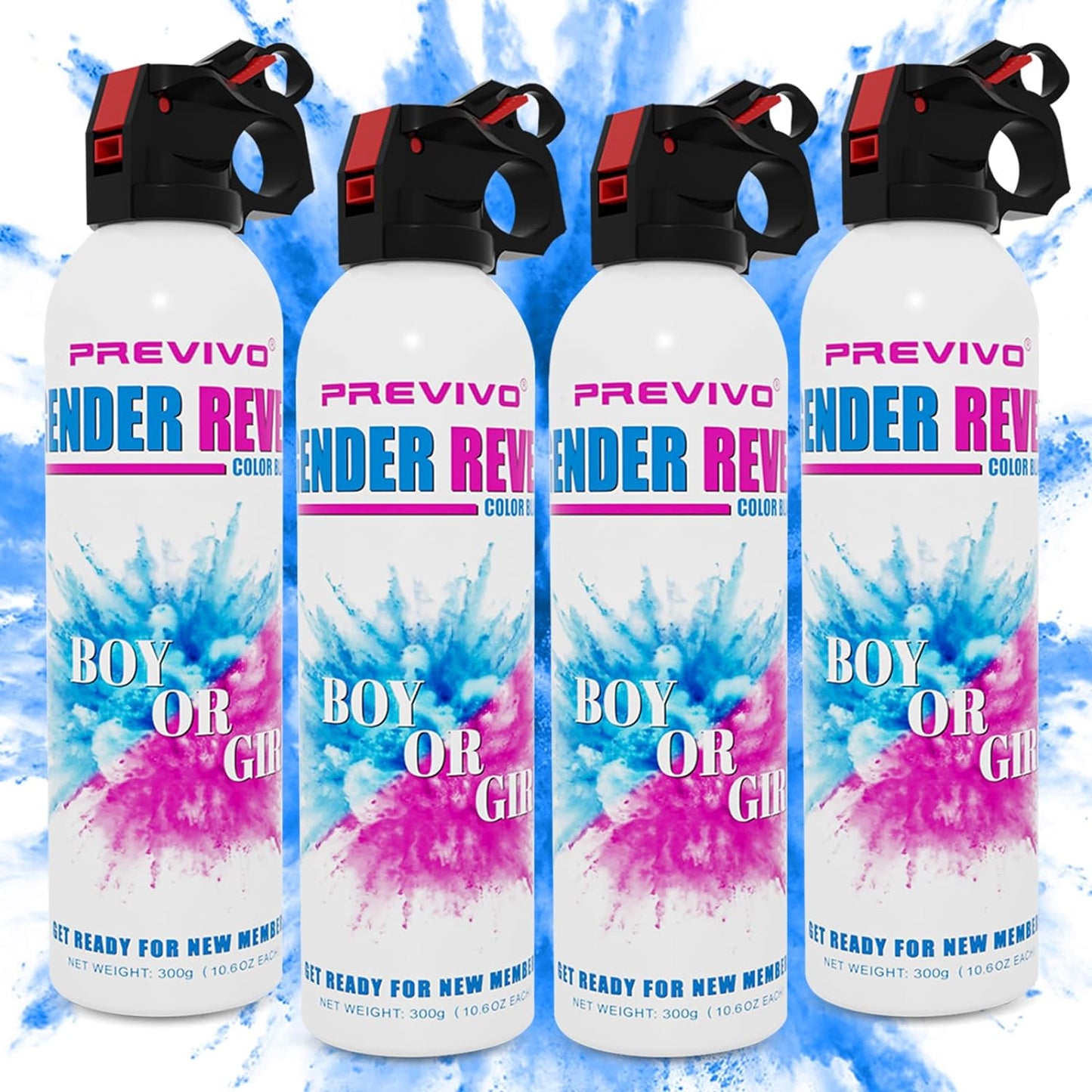 Large Gender Reveal Fire Extinguisher - 4 Pcs Gender Reveal 100% Biodegradable Party Supplies For Memorable Baby Gender Reveal Decorations & Ideas (PINK 4PCS)