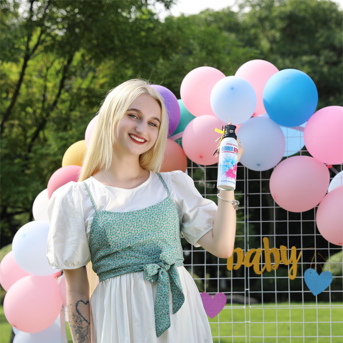 Previvo Gender Reveal Colors spray Color Blasters, 6 Pink /Blue,6pink/blue