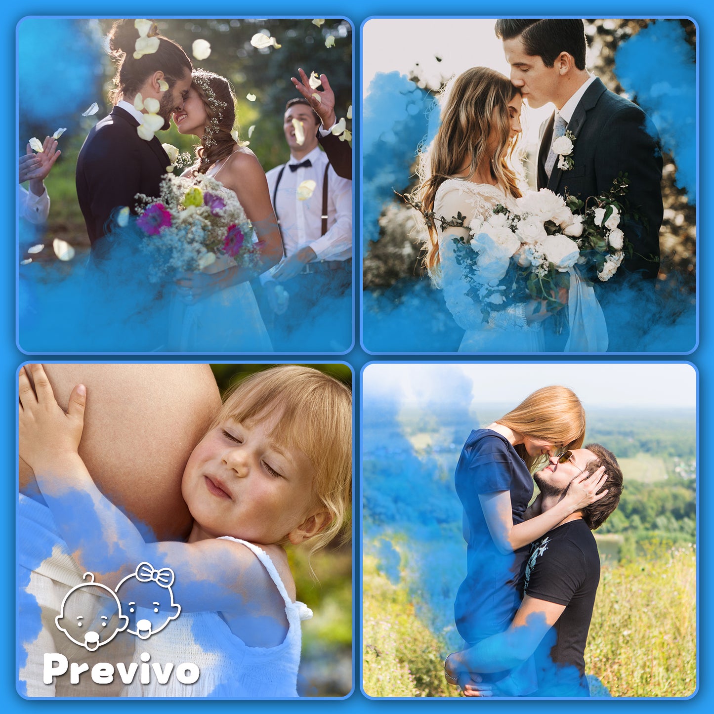 Previvo Gender Reveal Fire Extinguisher Set - 4 Pcs Bule Gender Reveal Powder color spray