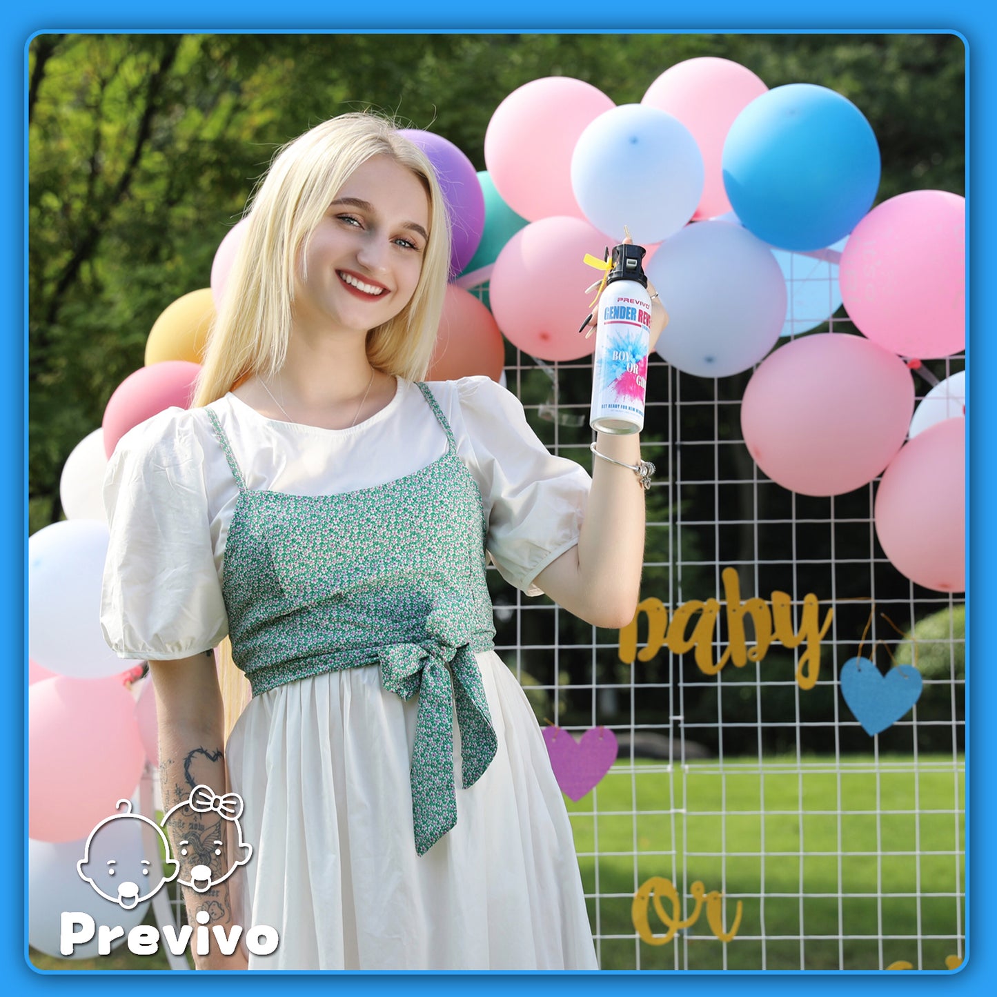 Previvo Gender Reveal Fire Extinguisher Set - 4 Pcs Bule Gender Reveal Powder color spray