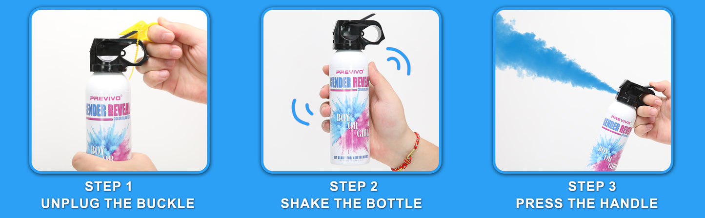 Previvo Gender Reveal Fire Extinguisher Set - 4 Pcs Bule Gender Reveal Powder color spray