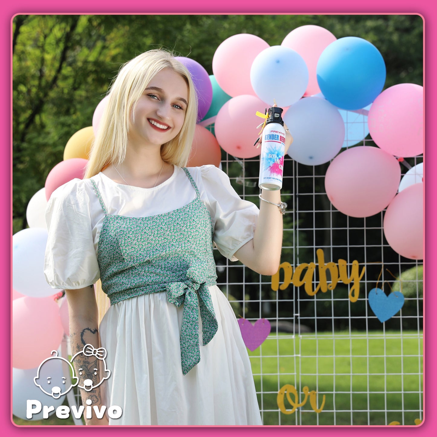 Previvo Gender Reveal Fire Extinguisher Set - 4 Pcs Pink Gender Reveal Powder color spray