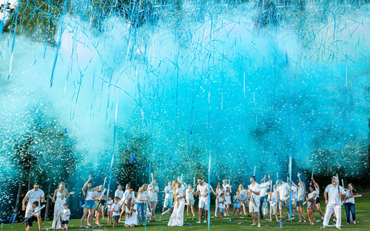 Gender-reveal-blue-cannon-powder