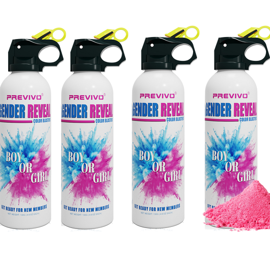 Previvo Gender Reveal Fire Extinguisher Set - 4 Pcs Pink Gender Reveal Powder color spray