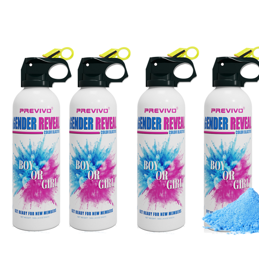 Previvo Gender Reveal Fire Extinguisher Set - 4 Pcs Bule Gender Reveal Powder color spray