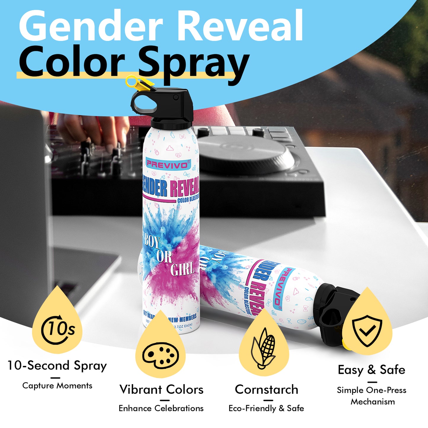 Previvo Party Gender Reveal Large Fire Extinguisher Color Blasters 2PCS Watch This Awesome