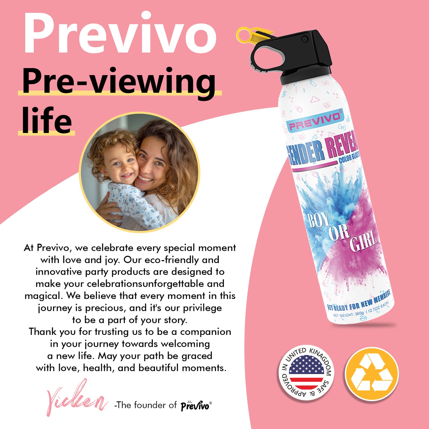 Previvo Party Gender Reveal Large Fire Extinguisher Color Blasters 2PCS Watch This Awesome