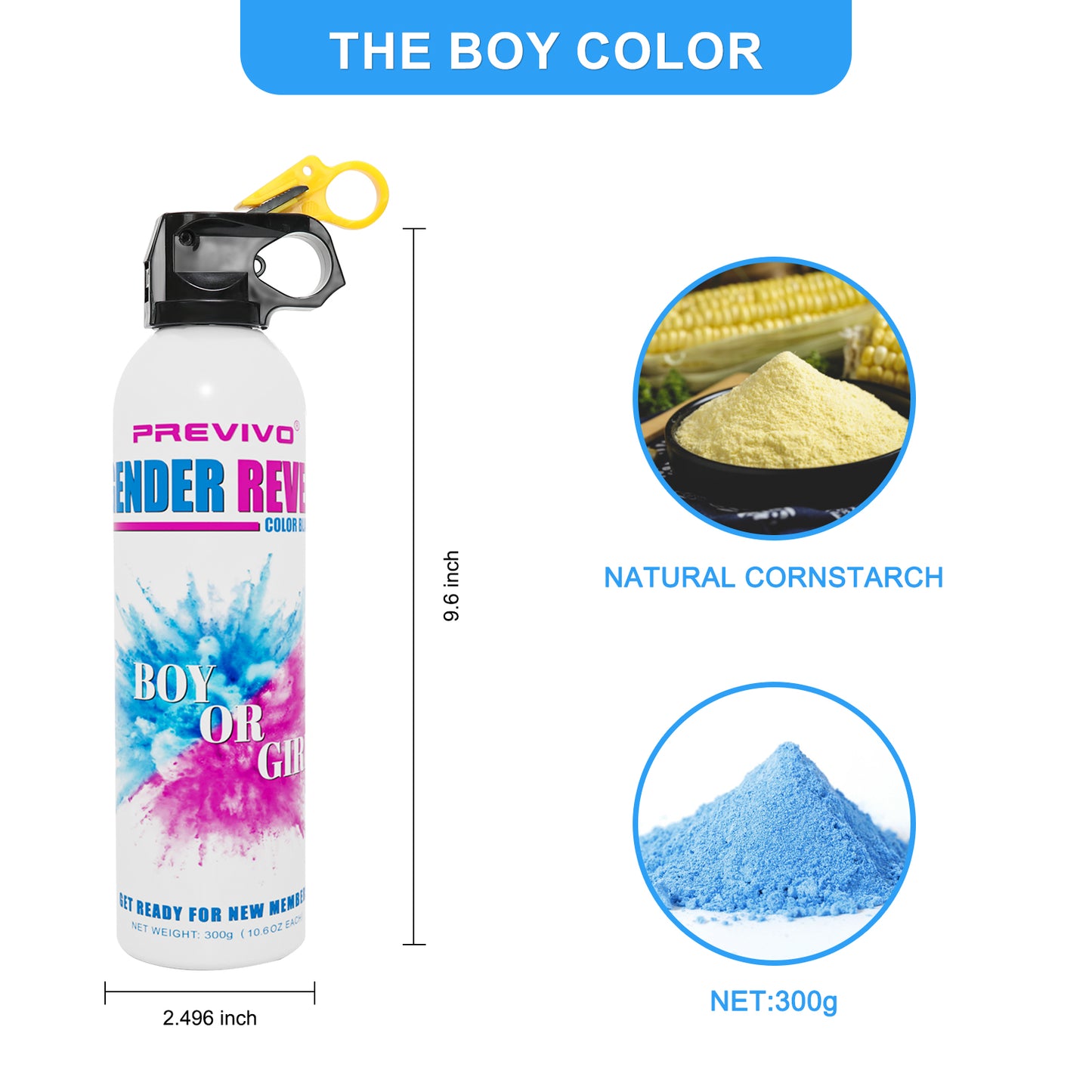 Previvo 2pcs blue Gender Reveal Mini Fire Extinguisher/Color Blaster/gender reveal extinguisher tank